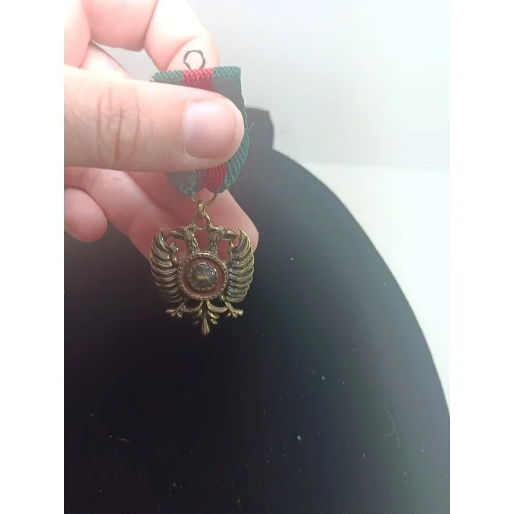 2 Headed Eagle Medal Badge Vintage Tie Tack Lapel Pin mason Army